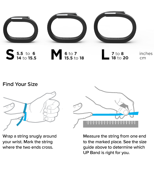 Jawbone UP Size Chart